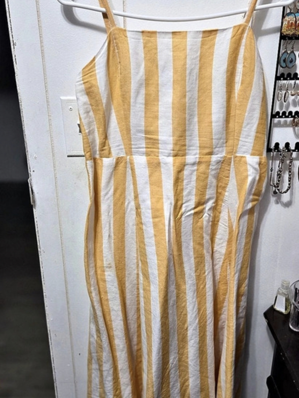 Gap Striped Midi Dress in Yellow & White Size 4